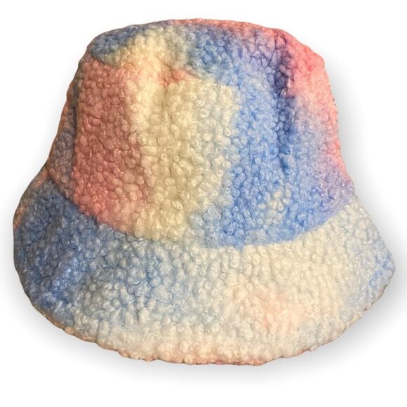 Bucket Hat Rainbow Color winter, fall, fluffy warm faux fur - Picture 2 of 12